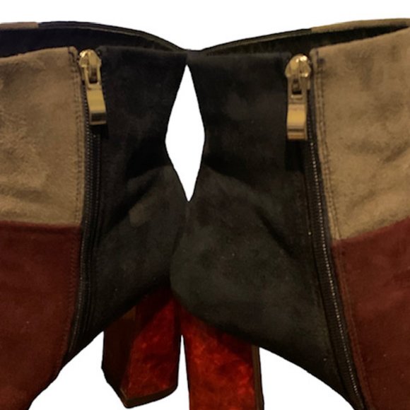 Women's Shirleen-W Wide Width Colorblock Ankle Boots, Wine Com, US 8W - Picture 4 of 5